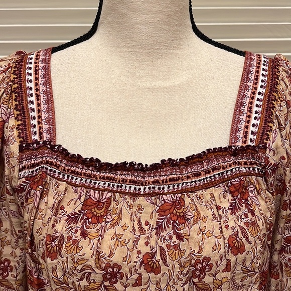 58. June & Hudson Bohemian Print Peasant Style Blouse - Picture 2 of 16